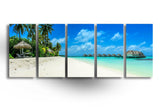 Panoramic Tropical Beach Tempered Glass Wall Art