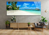Panoramic Tropical Beach Tempered Glass Wall Art