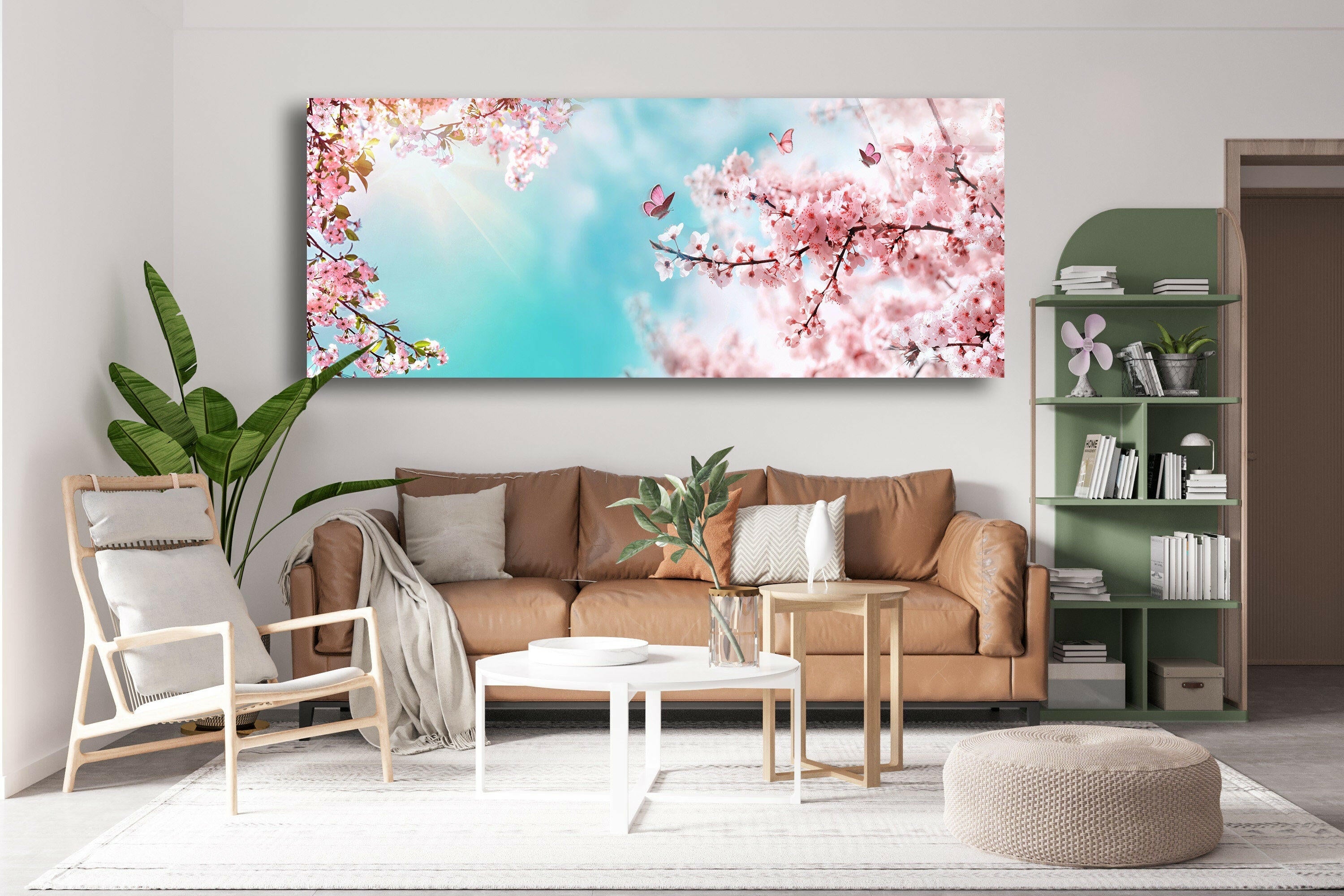 Panoramic Floral Tempered Glass Wall Art