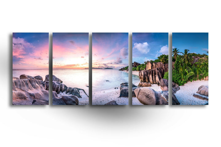 Tropical Island Landscape Glass Wall Art, glass pictures for Wall, glass prints wall art