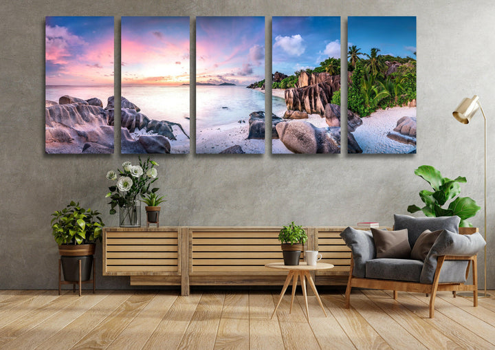 Tropical Island Landscape Glass Wall Art, glass photo prints, glass picture prints