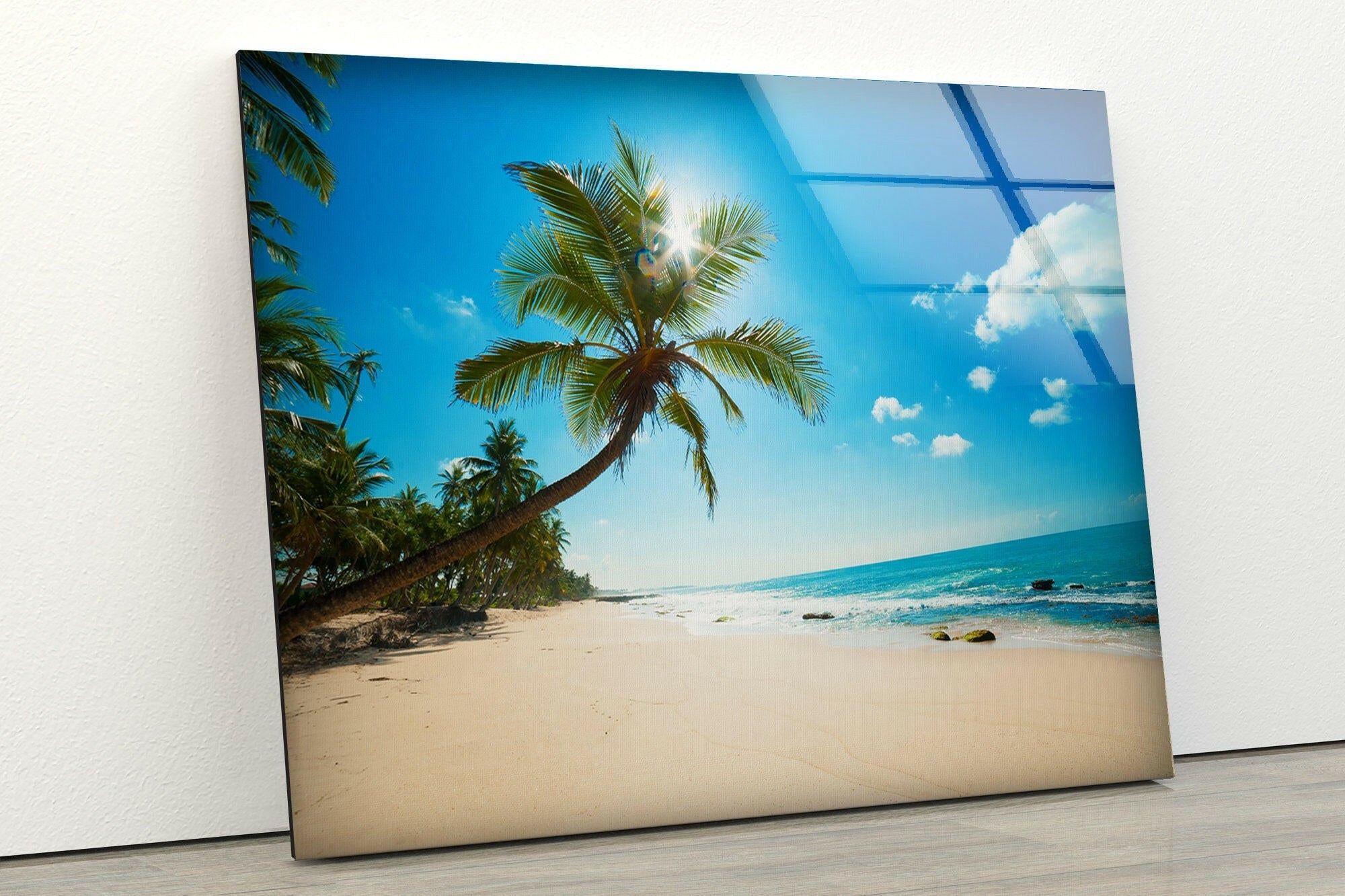 Sea Beach Tempered Glass Wall Art
