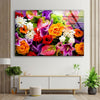 Colorful Floral Tempered Glass Wall Art