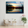 Sunset At Forest Tempered Glass Wall Art