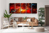 Abstract Red Art Tempered Glass Wall Art