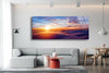 Sunset Landscape Panoramic Tempered Glass Wall Art