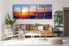 Sunset Landscape Panoramic Tempered Glass Wall Art