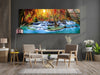 Panoramic Waterfall View at Forest Tempered Glass Wall Art