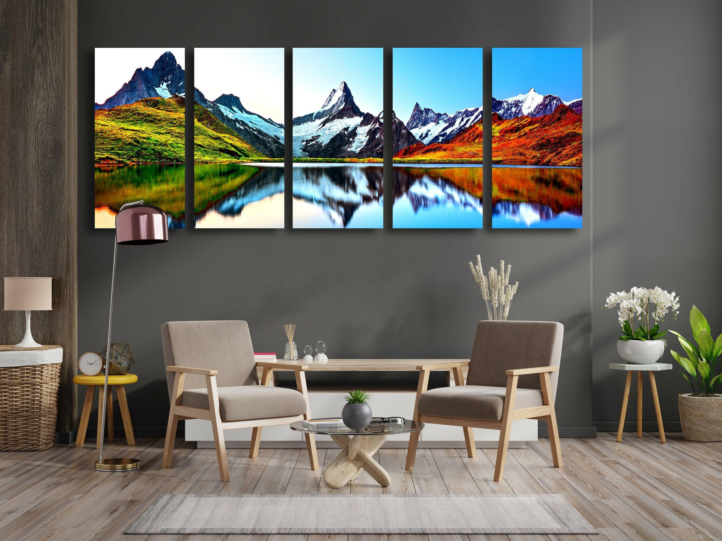 Lake View Tempered Glass Wall Art