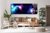 Panoramic Space Galaxy Tempered Glass Wall Art