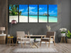 Panoramic Tropical Beach Tempered Glass Wall Art