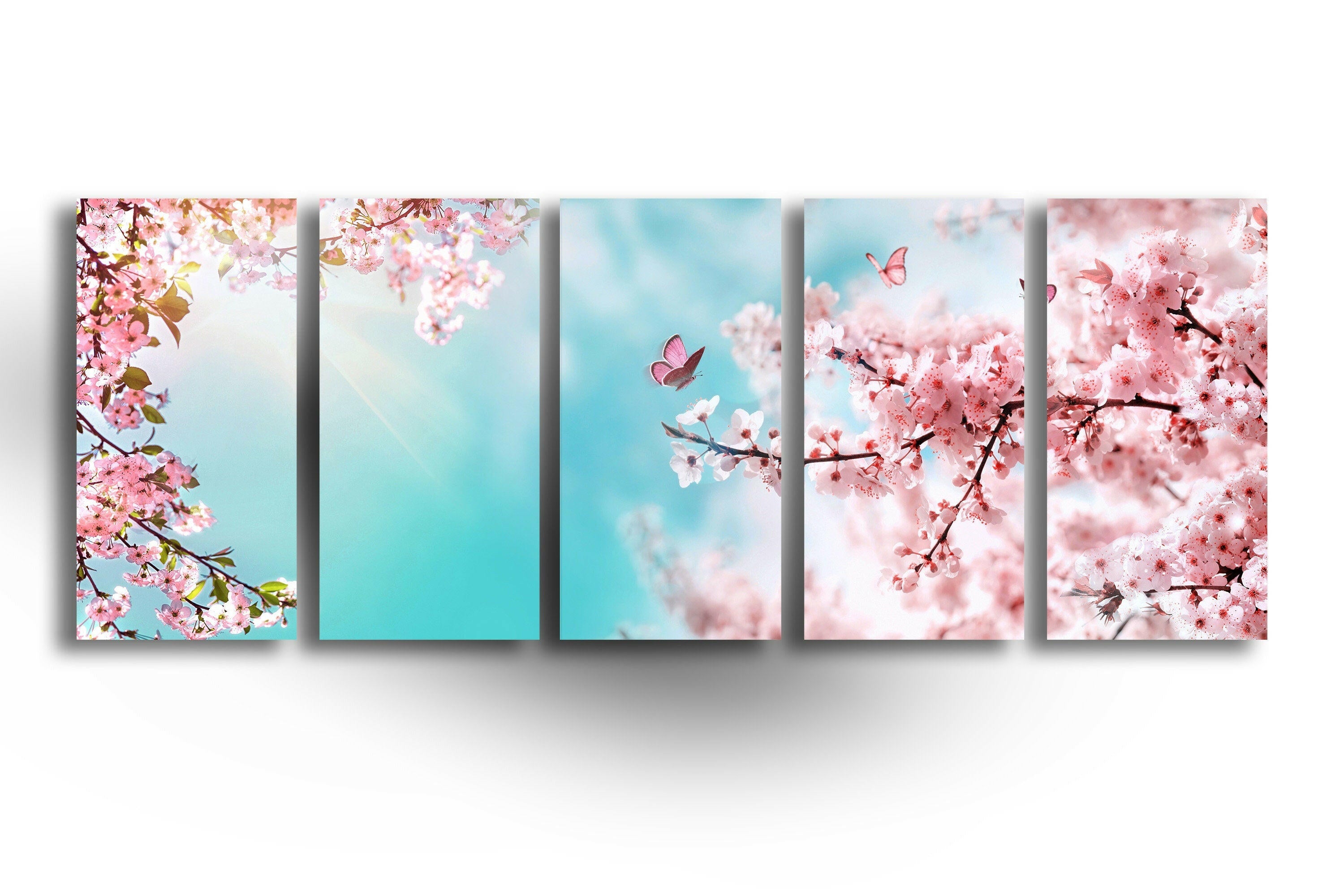 Panoramic Floral Tempered Glass Wall Art