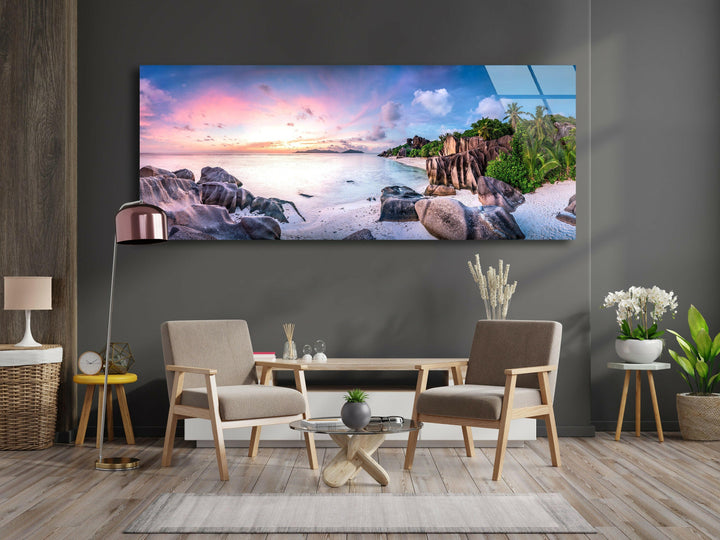 Tropical Island Landscape Glass Wall Art, Glass Printing Wall Art, Print photos on glass