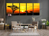 Panoramic Safari Animals Tempered Glass Wall Art