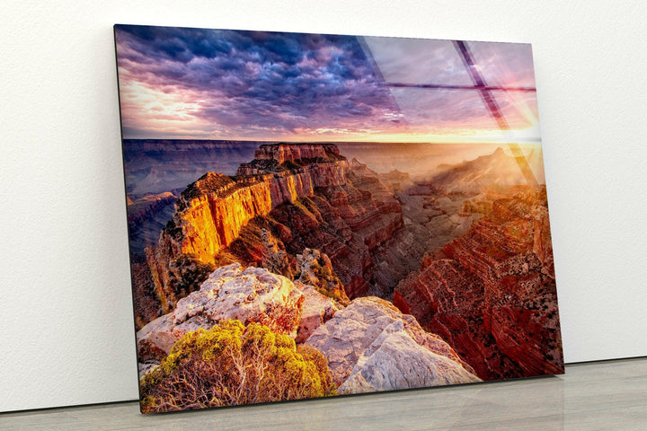 Breathtaking View of the Grand Canyon at Dusk – A Timeless Glass Print

