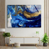 Marble Blue and Gold Tempered Glass Wall Art
