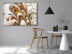 Golden Abstract Art Tempered Glass Wall Art