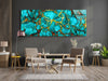Green Gold Marble Decor Tempered Glass Wall Art