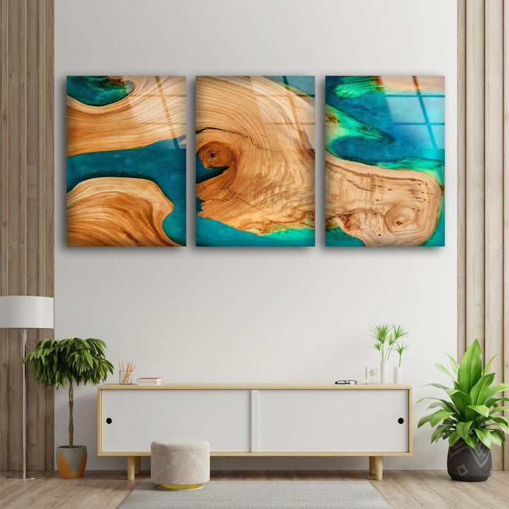 Wooden Patterned Abstract Glass Wall Art, large glass photo prints, glass wall photos