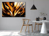 Golden Abstract Tempered Glass Wall Art