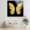 Golden Butterfly Tempered Glass Wall Art