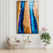Wooden Epoxy Pattern Tempered Glass Wall Art