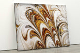 Golden Abstract Art Tempered Glass Wall Art