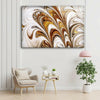 Golden Abstract Art Tempered Glass Wall Art