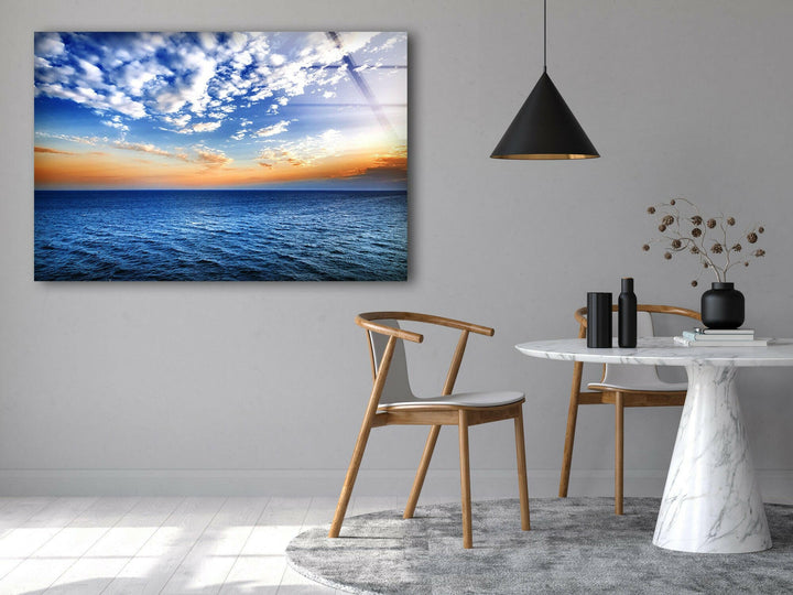 Captivating ocean photography on tempered glass, showcasing the beauty of nature.
