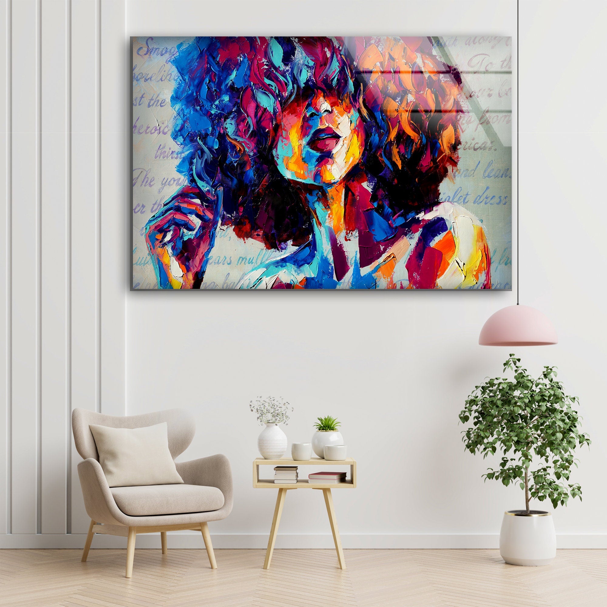 Cool Woman Tempered Glass Wall Art