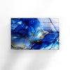 Blue Alcohol Ink Abstract Tempered Glass Wall Art