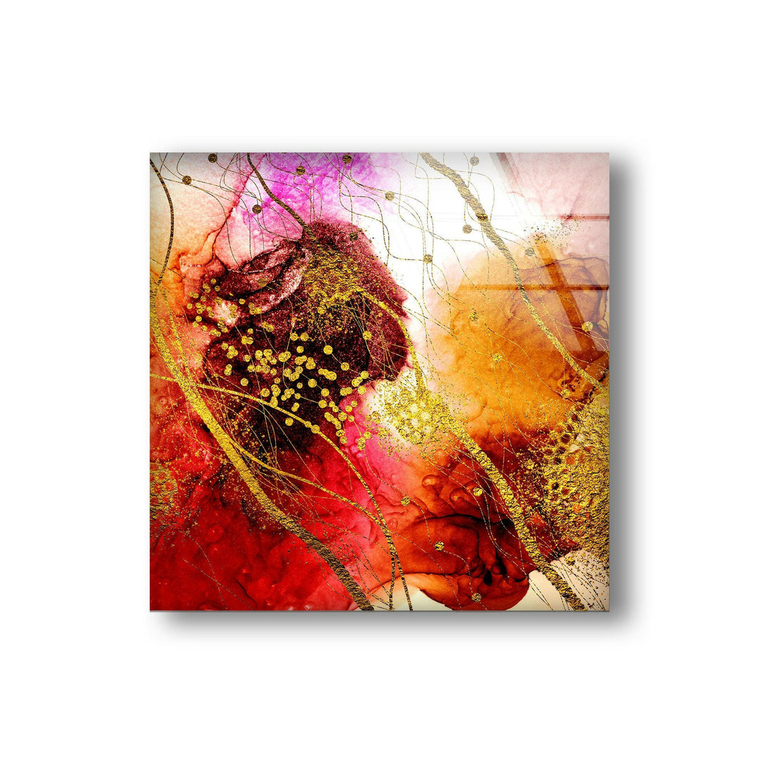 Wandkunst aus goldfarbenem Spritzglas