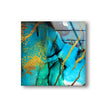 Blue and Golden Marble Tempered Glass Wall Art
