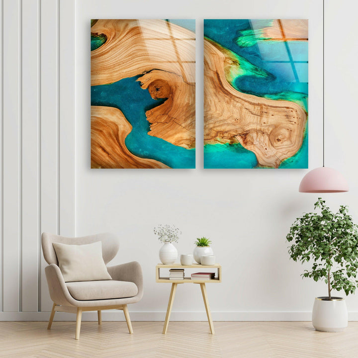 Wooden Patterned Abstract Glass Wall Art, photo print on glass, prints on glass wall art