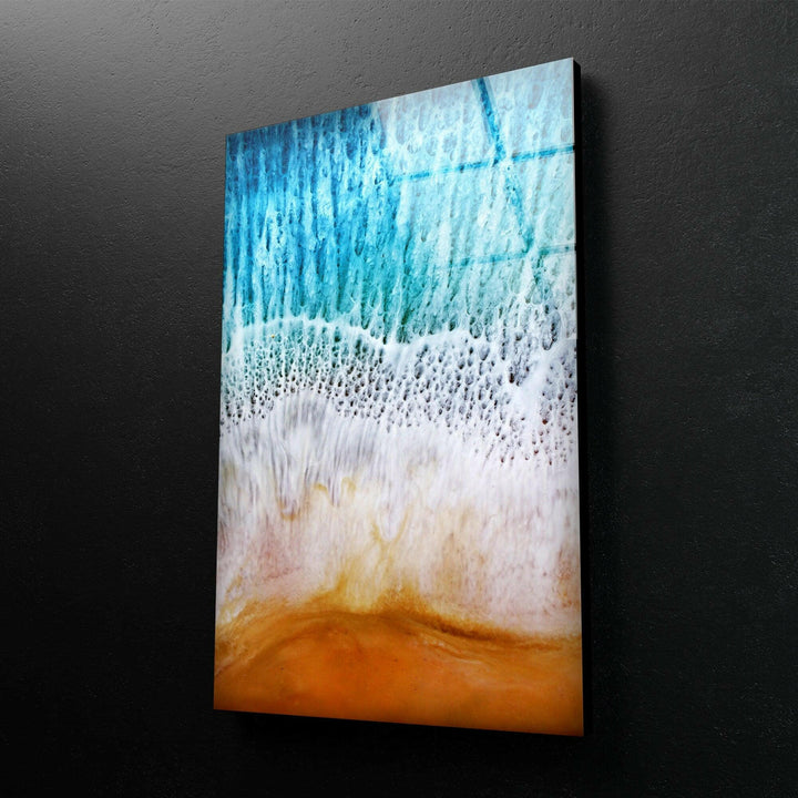 A breathtaking seaside view captured in the Ocean Wave Abstract Glass Wall Art, adding a refreshing touch to any room.
