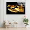Gold Feather Tempered Glass Wall Art