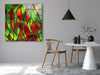 Green and Red Stained Tempered Glass Wall Art