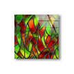 Green and Red Stained Tempered Glass Wall Art