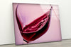 Red Wine Kitchen Decor Tempered Glass Wall Art