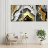 Golden Marble Abstract Tempered Glass Wall Art