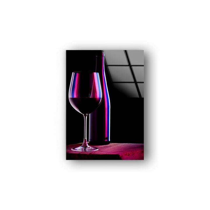 Red Wine Bottle Glass Wall Art, glass image printing, glass prints from photos