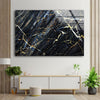 Black Marble Patterned Tempered Glass Wall Art