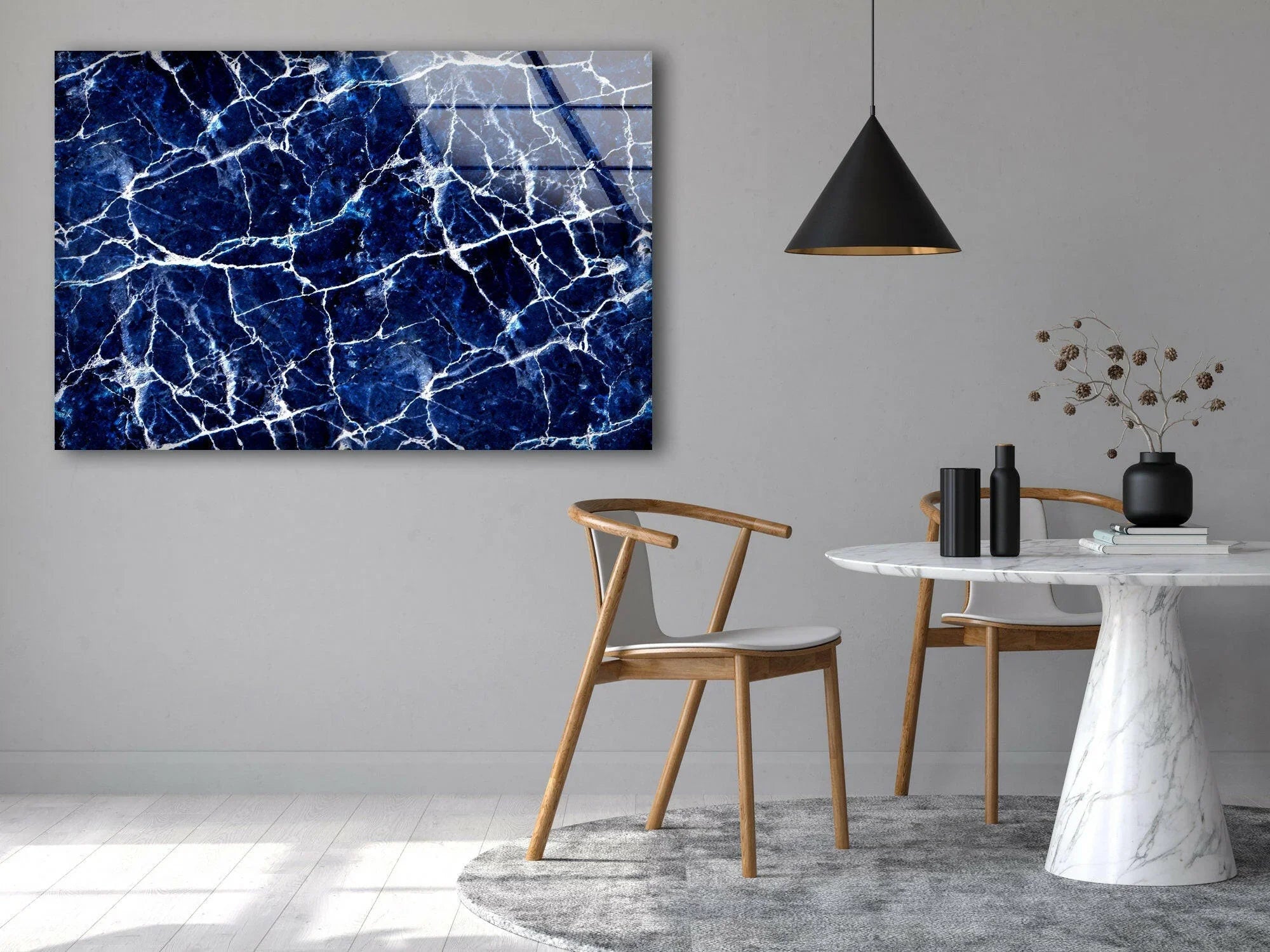 Blue Marble Glass Wall Art
