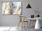 White Marble Abstract Tempered Glass Wall Art