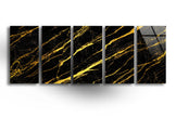 Gold Abstract Tempered Glass Wall Art