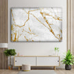 Golden White Marble Tempered Glass Wall Art