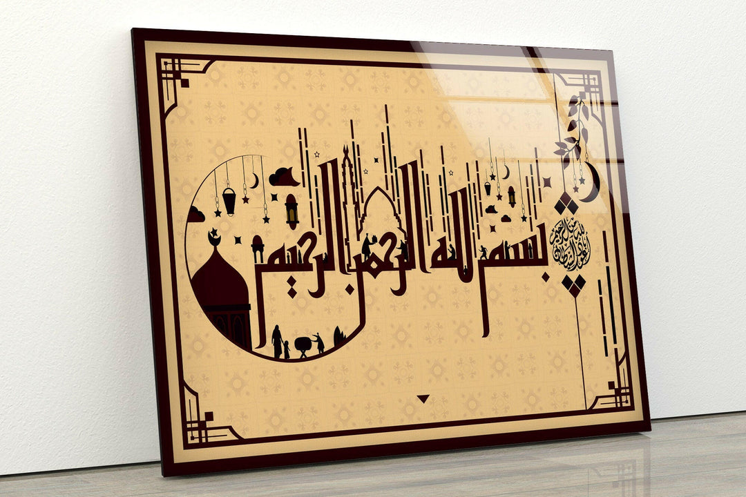 Calligraphy Style Design Glass Art Prints