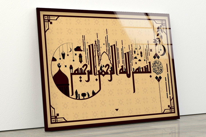 Calligraphy Style Design Glass Art Prints