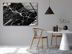 Black Marble Abstract Tempered Glass Wall Art