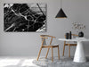 Black Marble Abstract Tempered Glass Wall Art